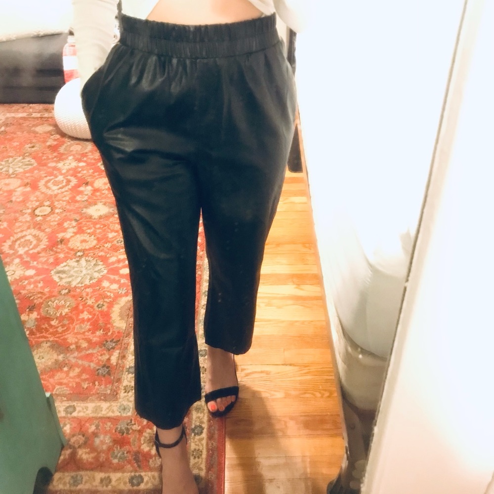 Zara straight leg leather pants